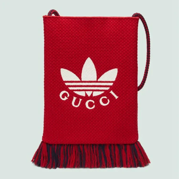 GUCCI Adidas X Medium Messenger Bag - Rød hæklet strik