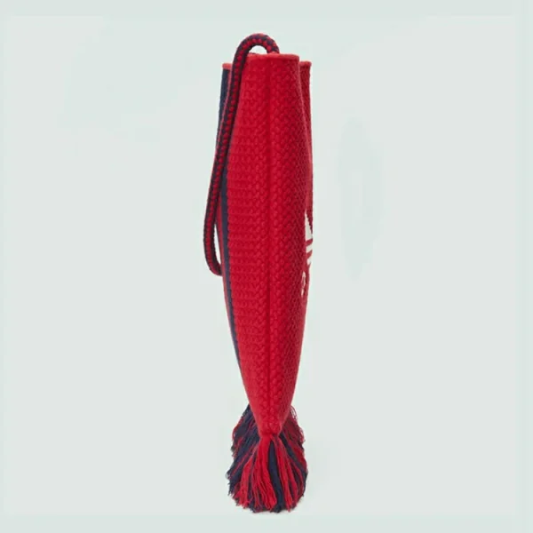 GUCCI Adidas X Medium Messenger Bag - Rød hæklet strik