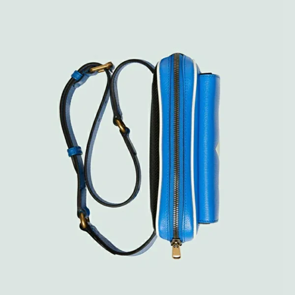 GUCCI Adidas X Trefoil bæltetaske - Bright Blue Læder