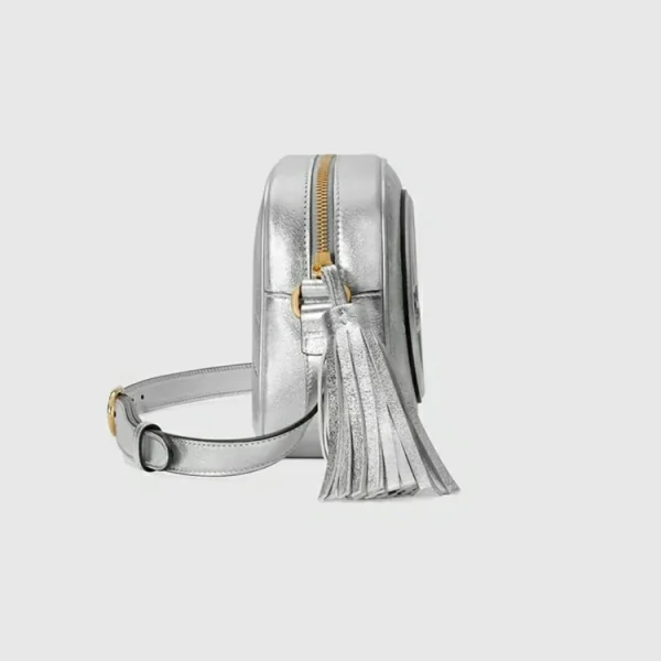 GUCCI Blondie Small Skuldertaske - Metallisk Sølv Læder