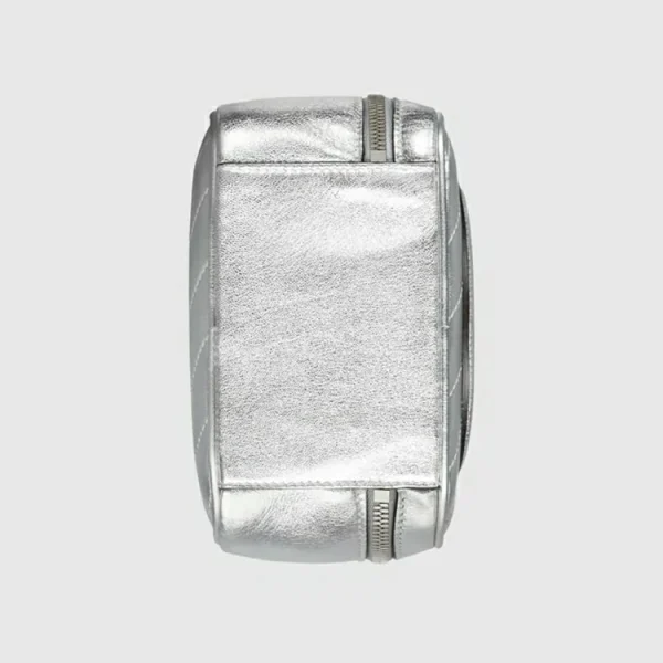 GUCCI Blondie Top Håndtag Taske - Metallisk Sølv Læder