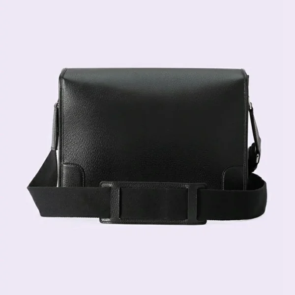GUCCI Crossbody Messenger Bag med sammenlåsende G - sort læder