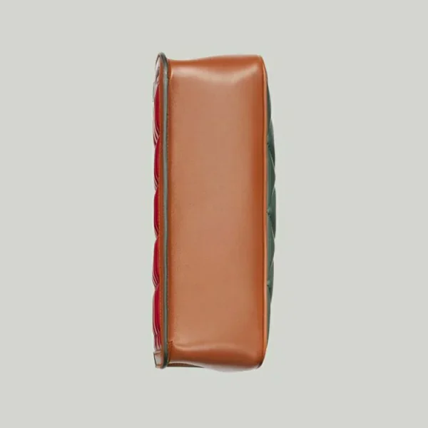 GUCCI Deco Lille Skuldertaske - Rødt Og Grønt Læder