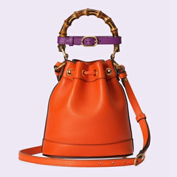 GUCCI Diana Mini Bucket Bag - Orange Læder