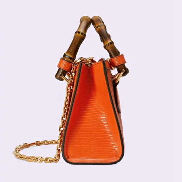 GUCCI Diana Mini GG Crystal Tote Bag - Orange