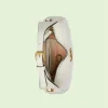 GUCCI GG Marmont Halvmåneformet minitaske - Hvidt læder