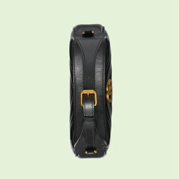 GUCCI GG Marmont Halvmåneformet minitaske - sort læder