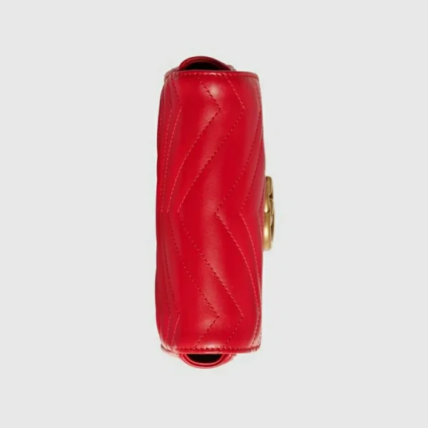GUCCI GG Marmont Matelassé Super Mini Taske - Rødt Læder