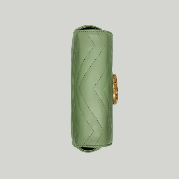 GUCCI GG Marmont Matelassé Super Mini Taske - Sage Green Læder