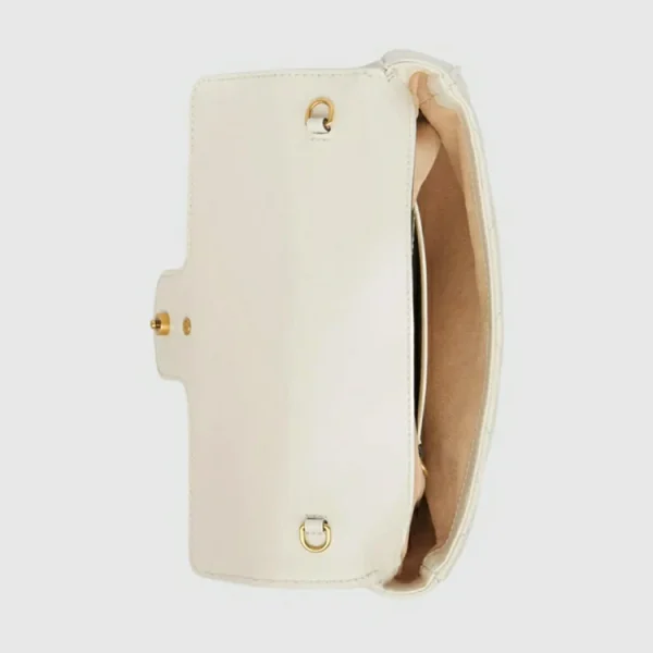 GUCCI GG Marmont Mini Card Case Chain Wallet - Hvidt læder