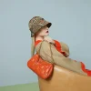 GUCCI GG Matelassé Håndtaske - Orange Læder