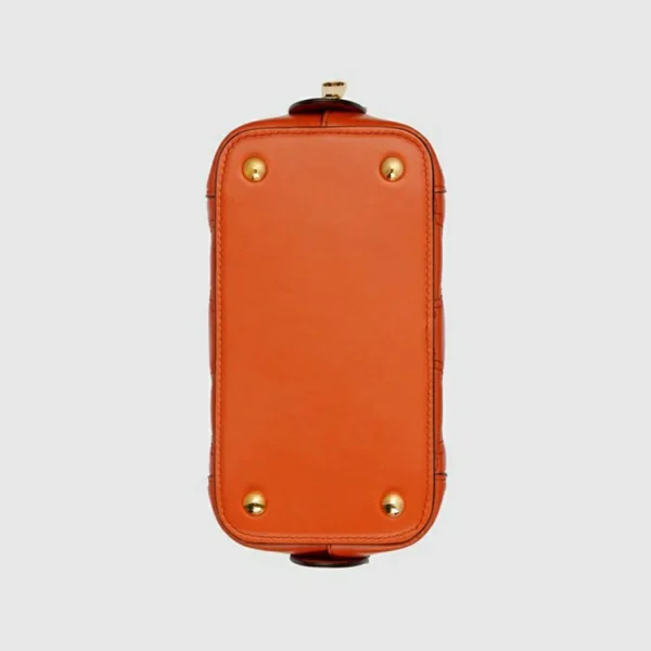 GUCCI GG Matelassé Mini Håndtaske - Orange Læder