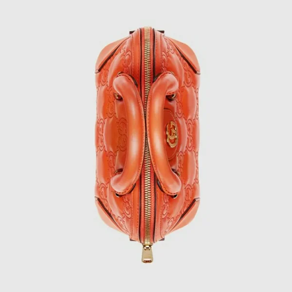GUCCI GG Matelassé Mini Håndtaske - Orange Læder