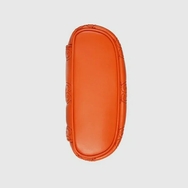 GUCCI GG Matelassé Top Håndtag Mini Taske - Orange Læder