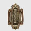 GUCCI Horsebit 1955 Mini Top Håndtag Taske - GG Supreme og brunt læder