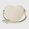 GUCCI Interlocking G Mini Heart Skuldertaske - Hvidt Læder