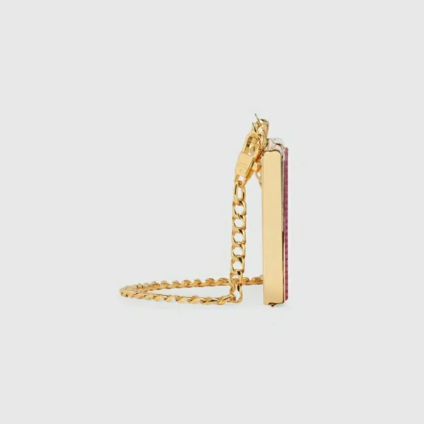 GUCCI Krystal Mini Taske Med Dyremotiv - Guldtonet Metal