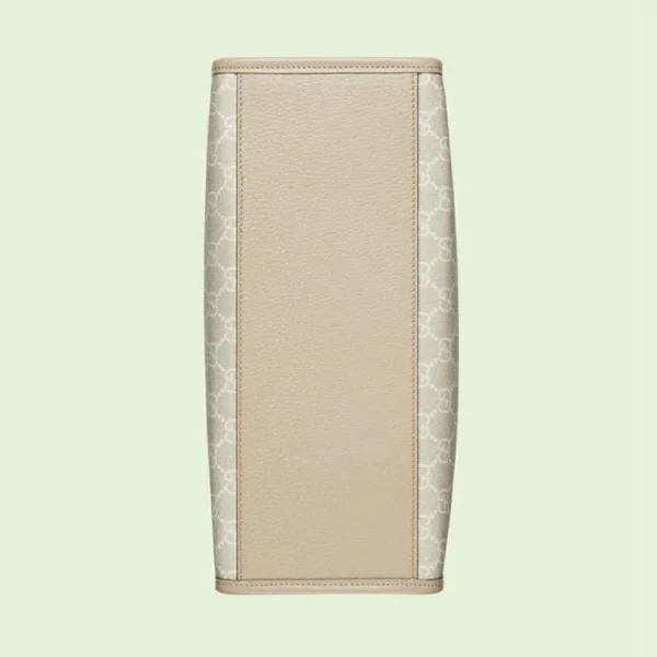 GUCCI Lille mulepose med sammenlåsende G - Beige og hvid GG Supreme