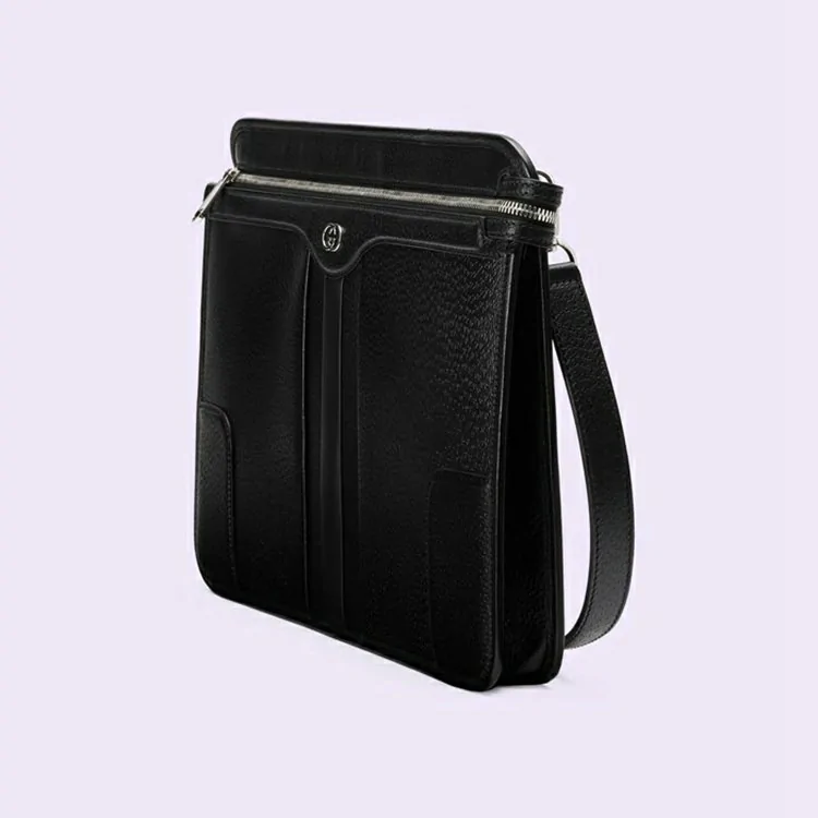 GUCCI Messenger taske med sammenlåsende G - sort læder