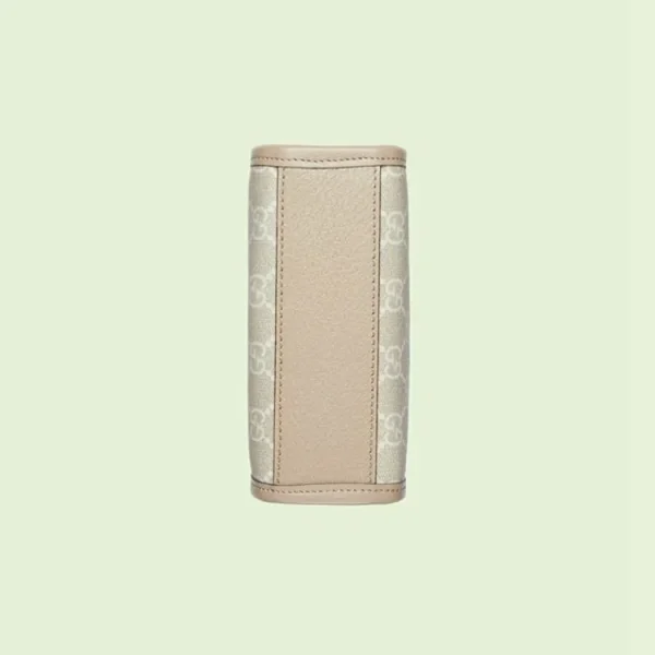GUCCI Mini mulepose med sammenlåsende G - Beige og hvid GG Supreme
