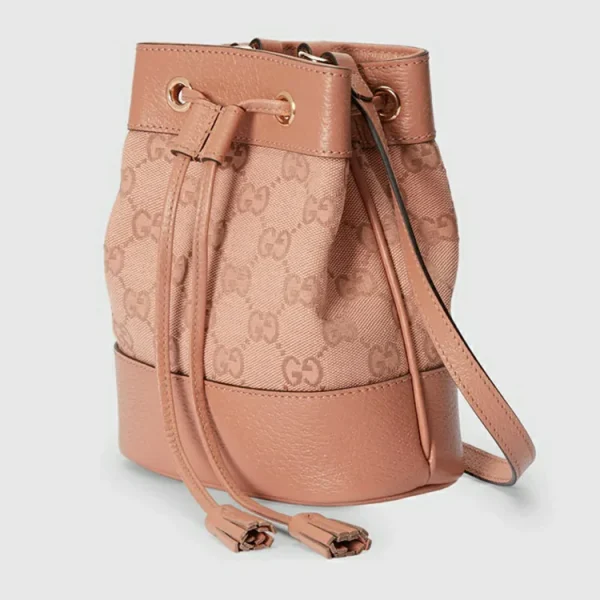 GUCCI Ophidia GG Mini Bucket Bag - Pink Canvas