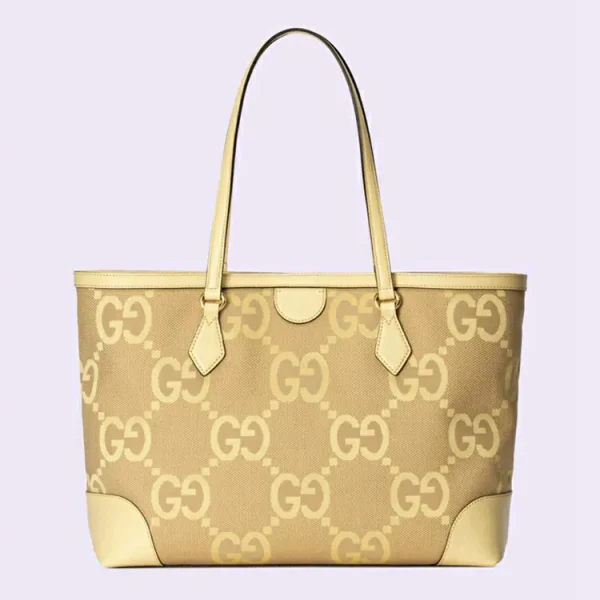 GUCCI Ophidia Jumbo GG Medium Tote - Beige And Banan Canvas