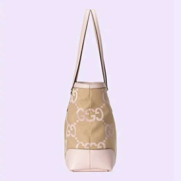 GUCCI Ophidia Jumbo GG Medium Tote - Camel And Pink Canvas