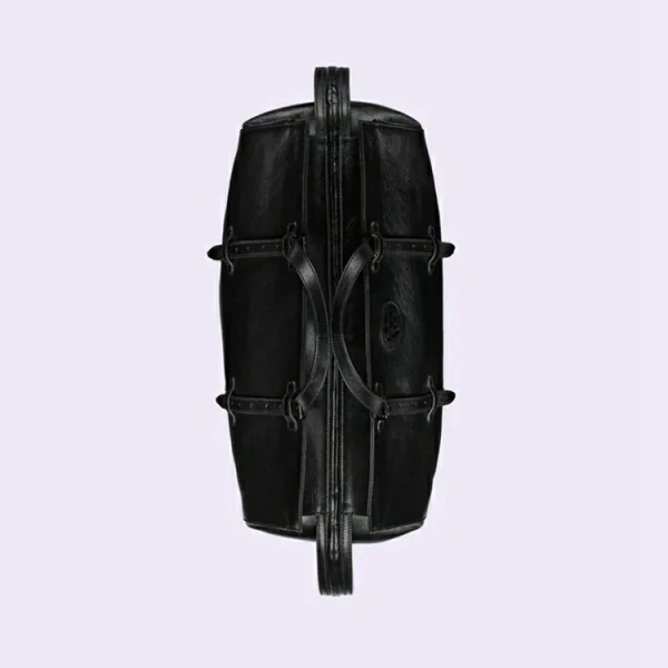 GUCCI Stor mulepose Med Tonal Dobbelt G - Sort Læder
