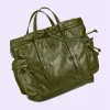 GUCCI Tote taske med snoretræk med tonal dobbelt G - Skovgrønt læder