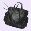 GUCCI Tote taske med snoretræk med tonal dobbelt G - sort læder