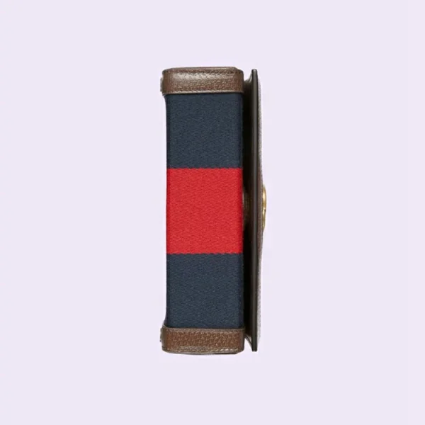 GUCCI Web Mini Taske Med Dobbelt G - Blå Og Rød Canvas